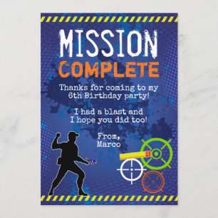 Dart Wars Verjaardagsfeest Dankjewel Card Kaart