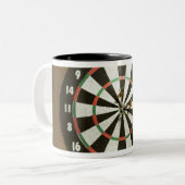 Dartboard 3 tweekleurige koffiemok (Voorkant links)