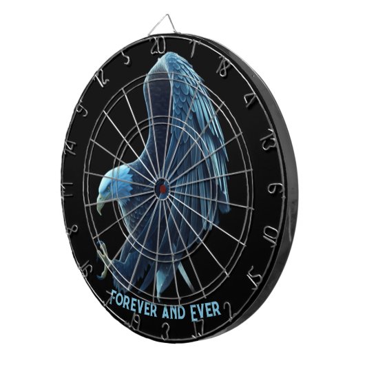 Dartboard Bald Eagle Heart Forever and Ever 2 Dartbord (Voorkant Rechts)