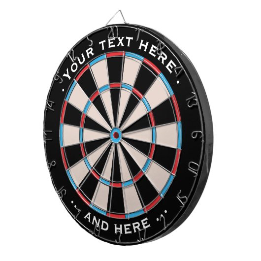 Dartboard Blue Classic Custom Text Gift Dartbord (Voorkant Rechts)
