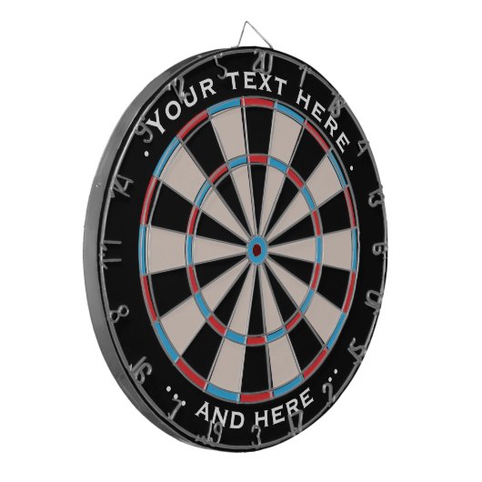 Dartboard Blue Classic Custom Text Gift Dartbord (Voorkant Links)