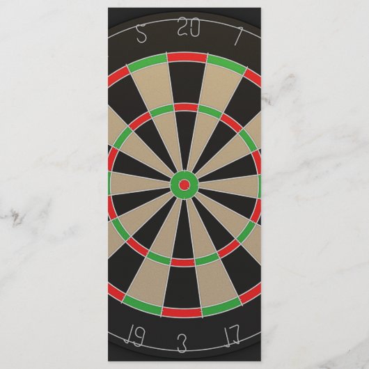 Dartboard bruiloft Menu (Achterkant)