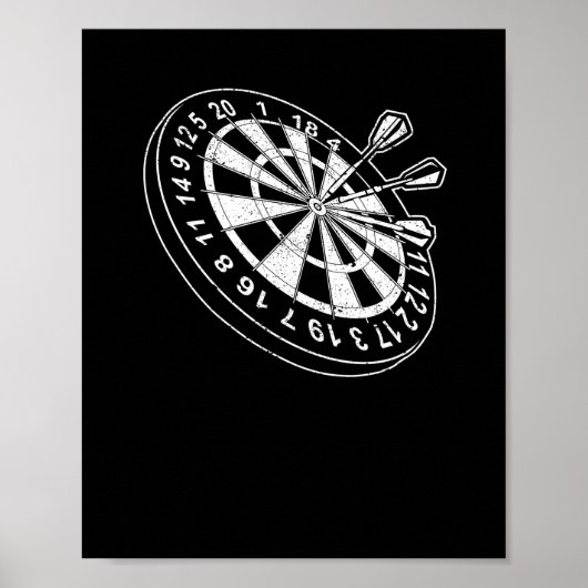 Dartboard Bulls Eye dart player ventilator dartboa Poster (Voorkant)