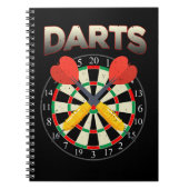 Dartboard Dart Retro Darts Player Notitieboek (Voorkant)