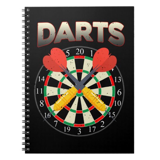Dartboard Dart Retro Darts Player Notitieboek (Voorkant)