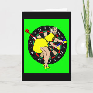 Dartboard Dart Speler Met Dartpijlen Kaart