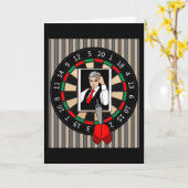 Dartboard Dart Speler Met Dartpijlen Kaart (Gele Bloem)