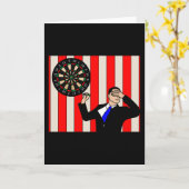 Dartboard Dart Speler Met Dartpijlen Kaart (Gele Bloem)