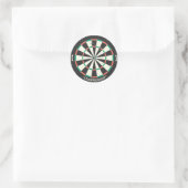 Dartboard & Darts: 3D-model: Ronde Sticker (Tas)