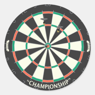 Dartboard & Darts: 3D-model: Ronde Sticker