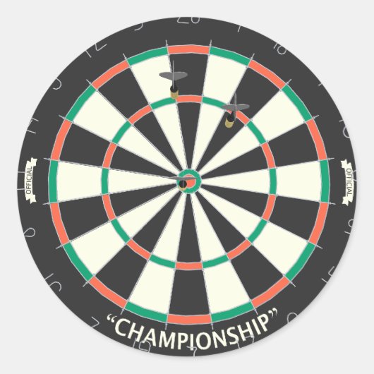 Dartboard & Darts: 3D-model: Ronde Sticker (Voorkant)