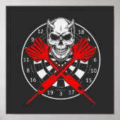 Dartboard Darts Skull Poster (Voorkant)