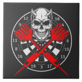 Dartboard Darts Skull Tegeltje (Voorkant)