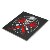 Dartboard Darts Skull Tegeltje (Zijkant)