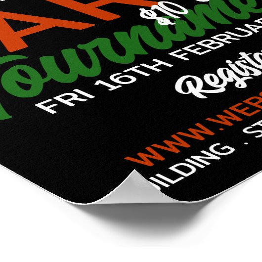 Dartboard Design, Darts Toernooi Adverteren Poster (Hoek)