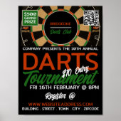 Dartboard Design, Darts Toernooi Adverteren Poster (Voorkant)