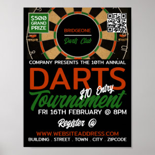 Dartboard Design, Darts Toernooi Adverteren Poster
