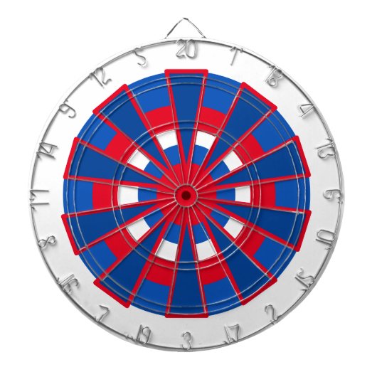 Dartboard - Driehoeken en cirkels Rood Blauw Dartbord (Voorkant)