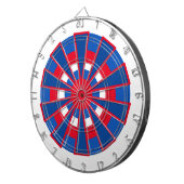 Dartboard - Driehoeken en cirkels Rood Blauw Dartbord (Voorkant Rechts)