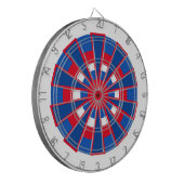 Dartboard - Driehoeken en cirkels Rood Blauw Dartbord (Voorkant Links)