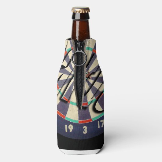 Dartboard en Darts Logo, Flesjeskoeler (Fles Achterkant)