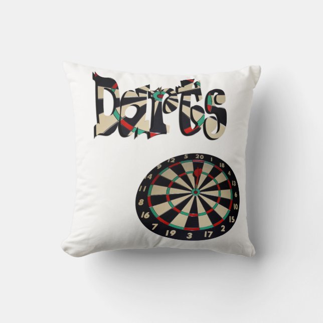 Dartboard en kunstnaam, kussen (Voorkant)