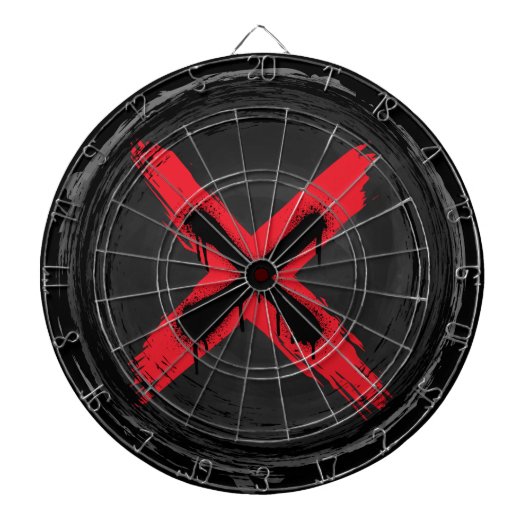 Dartboard Grunge Red Expression Dartbord (Voorkant)