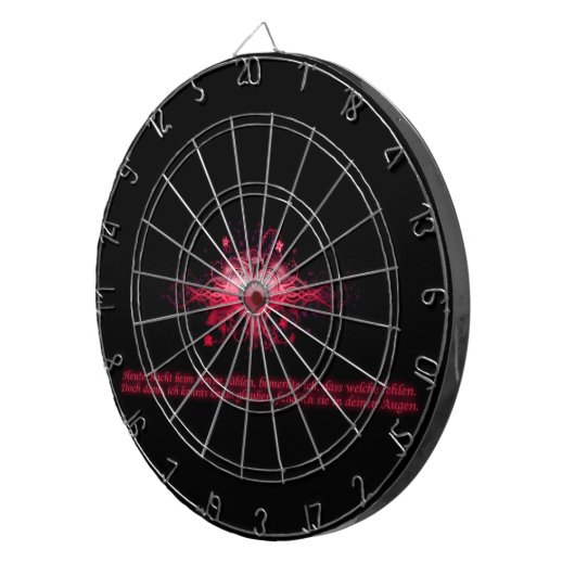Dartboard Herz Pink und Schwarz Dartbord (Voorkant Rechts)