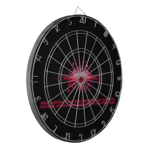 Dartboard Herz Pink und Schwarz Dartbord (Voorkant Links)