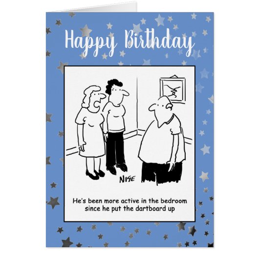 Dartboard in de slaapkamer. Funny Cartoon (Voorkant)