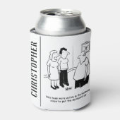 Dartboard in de slaapkamer. Funny Cartoon Blikjeskoeler (Blikje Voorkant)