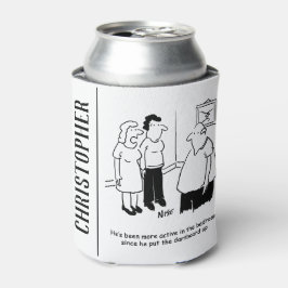 Dartboard in de slaapkamer. Funny Cartoon Blikjeskoeler