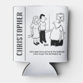 Dartboard in de slaapkamer. Funny Cartoon Blikjeskoeler (Voorkant)