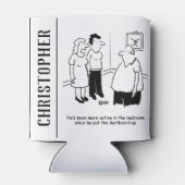 Dartboard in de slaapkamer. Funny Cartoon Blikjeskoeler (Achterkant)