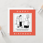 Dartboard in de slaapkamer. Funny Cartoon Kaart (Voorkant / Achterkant in situ)