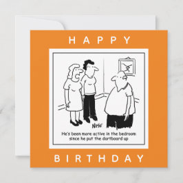 Dartboard in de slaapkamer. Funny Cartoon Kaart