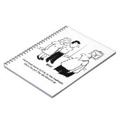 Dartboard in de slaapkamer. Funny Cartoon Notitieboek (Linkerzijde)