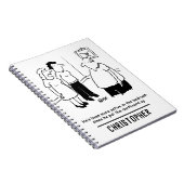 Dartboard in de slaapkamer. Funny Cartoon Notitieboek (Rechterzijde)