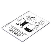 Dartboard in de slaapkamer. Funny Cartoon Notitieboek (Linkerzijde)