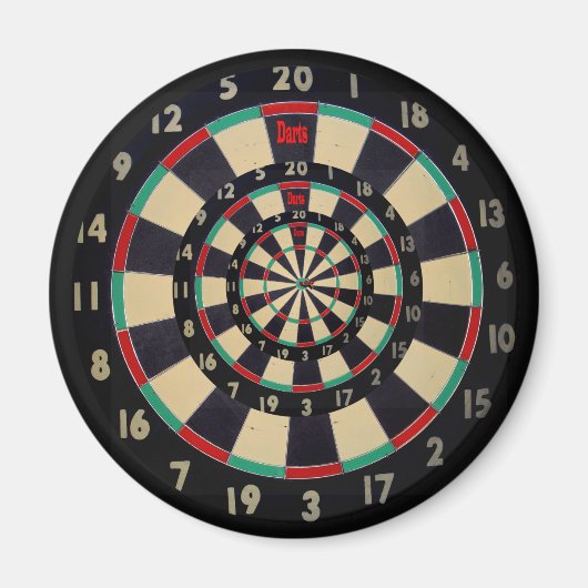 Dartboard in drie lagen, rond magneet (Voorkant)