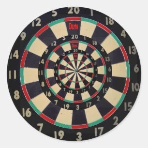 Dartboard in drie lagen, ronde sticker