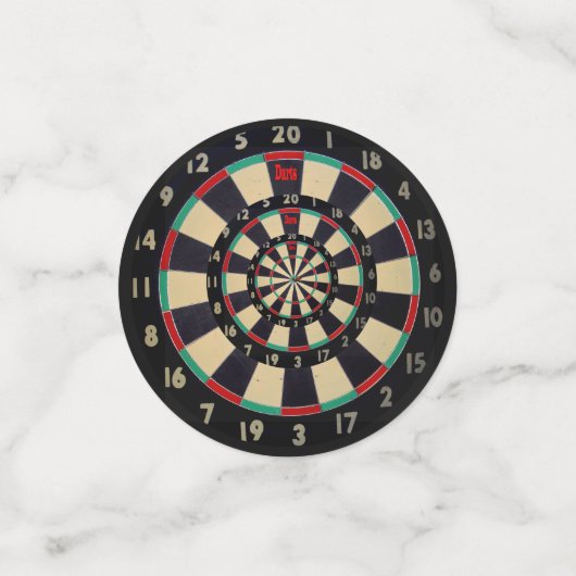 Dartboard in een drieledig effect, confetti (Kleine voorkant)