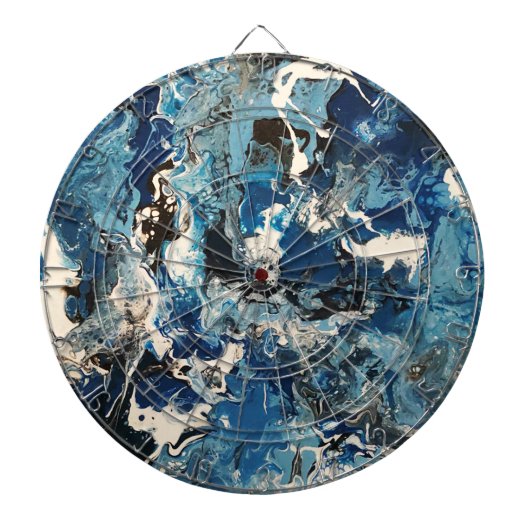 Dartboard in Modern Blue Art Dartbord (Voorkant)