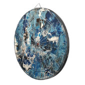 Dartboard in Modern Blue Art Dartbord (Voorkant Rechts)