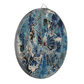 Dartboard in Modern Blue Art Dartbord (Voorkant Links)