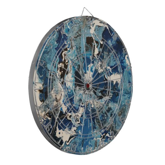 Dartboard in Modern Blue Art Dartbord (Voorkant Links)