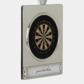 Dartboard liefhebber 🎯😍 Darts Verzilverd Banner Ornament (Rechts)