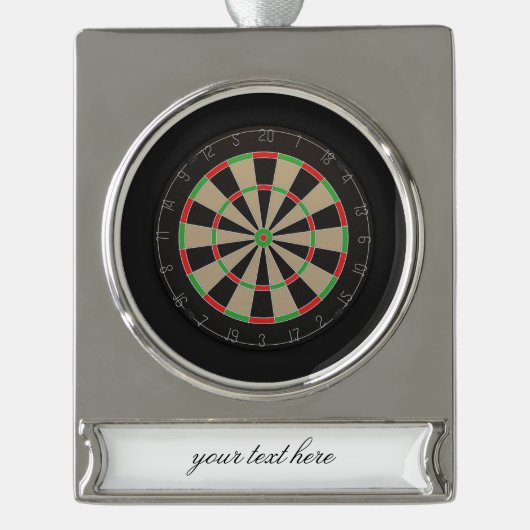 Dartboard liefhebber 🎯😍 Darts Verzilverd Banner Ornament (Voorkant)