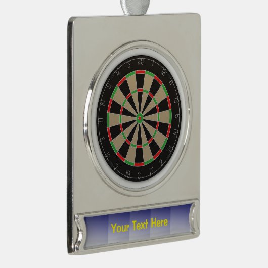 Dartboard liefhebber 🎯😍 Darts Verzilverd Banner Ornament (Rechts)