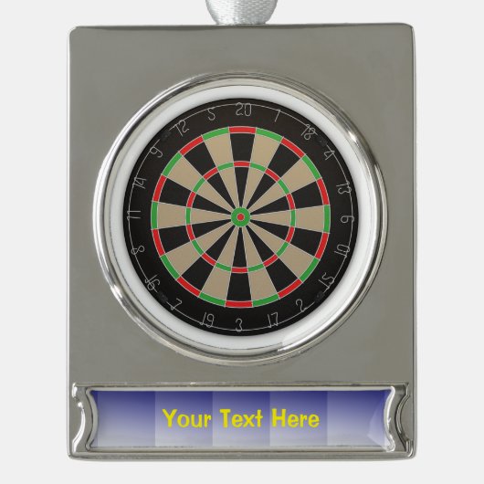 Dartboard liefhebber 🎯😍 Darts Verzilverd Banner Ornament (Voorkant)